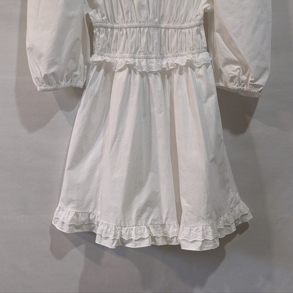 Altar'd State 100% Cotton White Puff Sleeve Dress Size XS - Picture 3 of 12